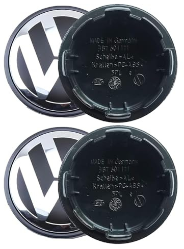 4 Tapas Centro Tapacubos Volkswagen VW para 65mm - Tapas Llantas Centrales para Llantas para Llantas Originales OEM
