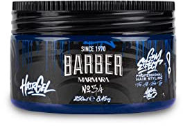 BARBER MARMARA No.34 Hair Styling Gel da 250 ml, gel per capelli da uomo, forte tenuta, non si attacca e non lascia residui, senza alcool, profumo fresco, gel per capelli bagnati, effetto gommoso