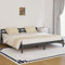 WIFESE Doppelbett Massivholzbett Kiefer 200x200 cm Grau Jugendbett Bettgestell Betten Palettenbett Bettrahmen mit Komfortables Kopfteil Moderner Stil Langlebig Geeignet für Jedes Schlafzimmer