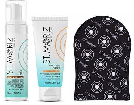 St. Moriz Professional Set: Mousse 200 ml + Primer 200ml + Applikator-Handschuh 1Stk. (Express)