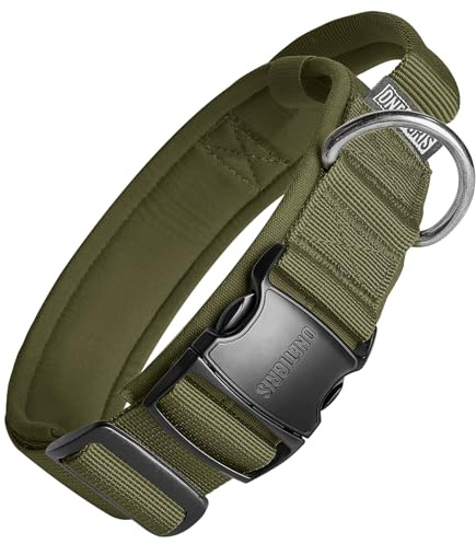 OneTigris Hunde Halsband mit Metallschnalle für Hunde Ranger Grün