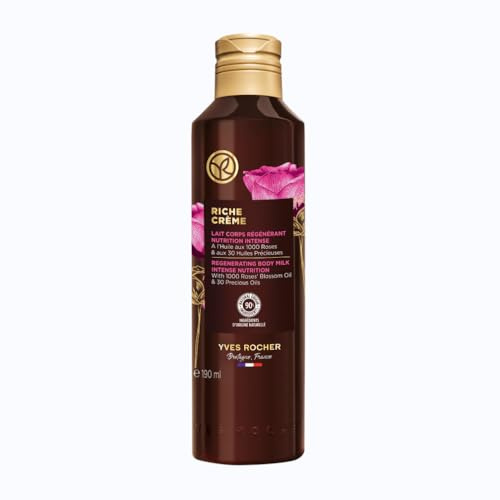 Yves Rocher RICHE CRÈME Leche Corporal Regeneradora – Nutrición Intensa y Efecto Antiedad Reafirmante – Hidratación Profunda – Vegana – Fabricada en Francia – 190 ml