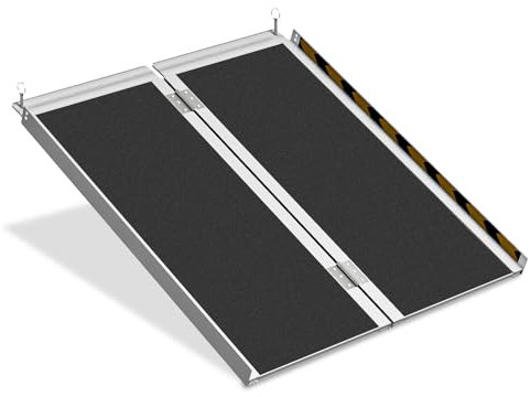 Yakimz Rampa portátil para silla de ruedas de 61 cm, rampa para silla de ruedas, de aluminio, antideslizante, carril de acceso móvil, soporta hasta 270 kg, rampa plegable para escaleras, escalones,