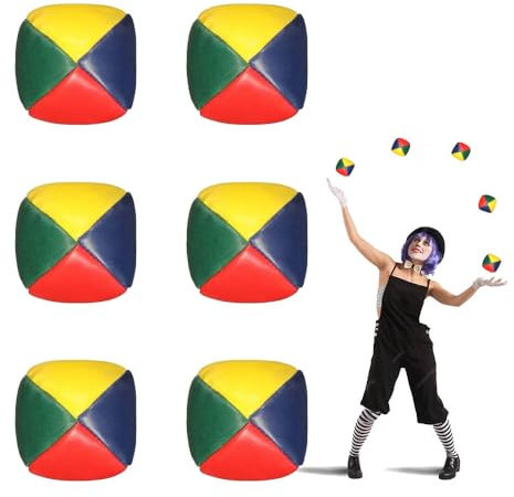 Jonglierbälle,6 Stück Jonglierbälle Set,Mini Jonglierbälle Anfänger,Weiche Langlebige,wasserunempfindlich,Juggling Balls inkl,Anleitung,Jonglierbälle Profi,leicht zu greifen für Jungen,Mädchen