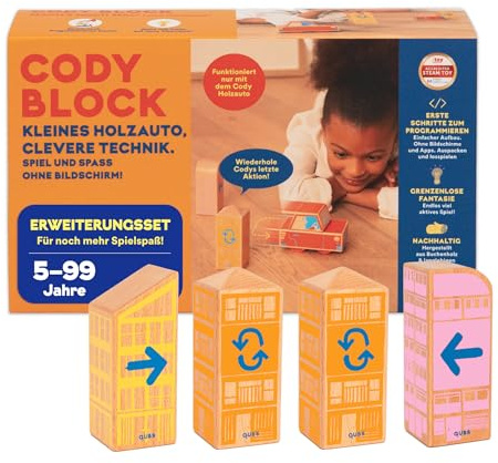 QUBS | Mach's Nochmal Erweiterungsset | Spielend leicht Programmieren für Kinder mit Cody | Lass Befehle einfach wiederholen mit den Wiederholen Blöcken für Jungen und Mädchen (Ohne Auto)