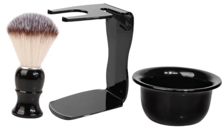 minkissy 1 Set Rakborste Kit Hår Rakborste Rakskål Razor Borsthållare Rakborste Set Rak Rakkniv Rakskål