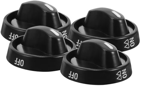 NUOBESTY 4 Pcs Universal Plastic Cooking Stove Knobs for Replacement Gas Stove Control Knobs with Smooth Rotating Function Simple Design