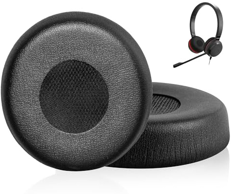 Link Dream Coussinets pour Jabra Evolve 20 20se 30 30II 40 65 65+ Casque Supra Auriculaire sans Fil, Coussinets d'oreille Casque Coussinet de Rechange avec Cuir protéiné Plus Doux, Noir