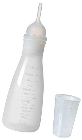 Fzaqwen Botella de Leche para Perros Y Gatos, 180 Ml, Anti-Asfixia, Botella para Cachorros Y Gatitos con Tapón de Tetina, Ideal para Suministros para Perros.