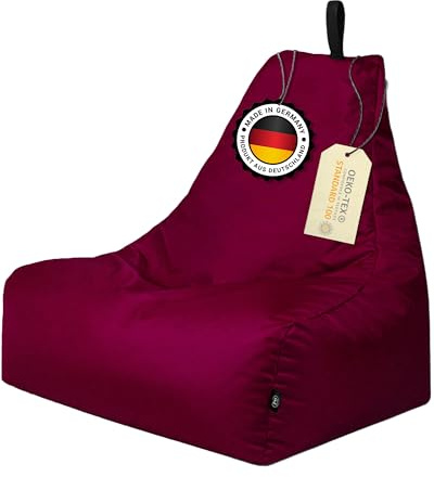 Patchhome Lounge Chair XXL Gamer Chair Bean Bag Chair Seat Cushion For Indoor and Outdoor Use Ready Filled XXL Wine Red in 2 Sizes and 25 Colours