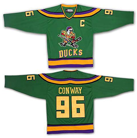 Yajun Charlie Conway #96 Mighty Ducks Film Eishockey Trikots Jersey NHL Herren Sweatshirts Atmungsaktiv T-Shirt Bekleidung,3XL