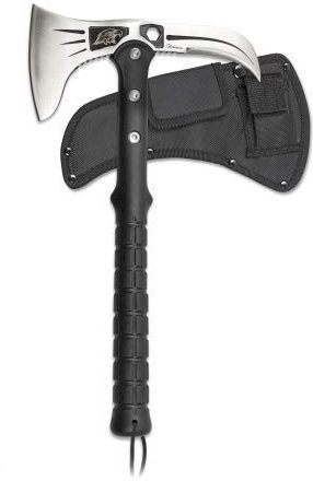 Hacha Eagle Tamaño 40 cm con Funda para Caza, Pesca, Camping, Outdoor, Supervivencia y Bushcraft Albainox 32506 + Portabotellas de Regalo