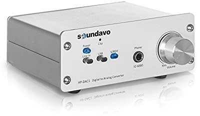 Soundavo HP-DAC1 Digital to Analog Converter/Headphone Preamp DAC with S/PDIF, Line, USB Input for PC/Laptop