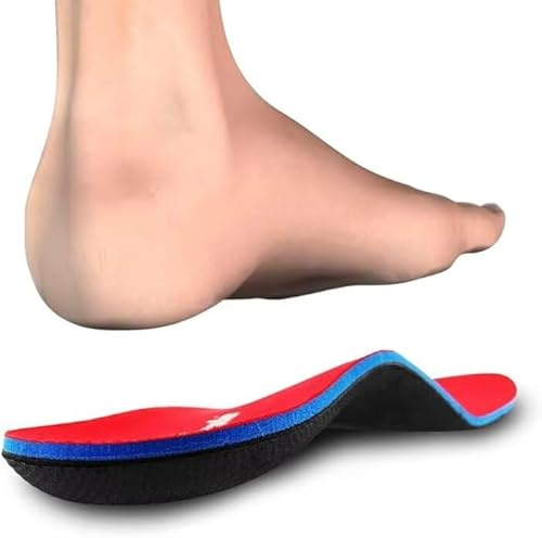 PCSsole Solette Plantari Ortopedici Supporto per Arco plantare,Solette Scarpe per Piede Piatto, Fascite Plantare, per Uomo e Donna Rosso(EU40-41(26cm))