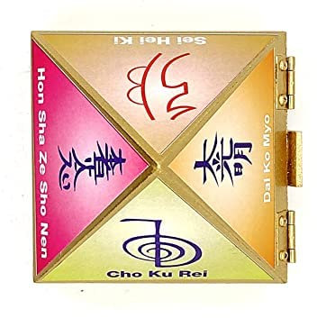 Wooden Wish Box Cash Box Pyramid with Fengshui Reiki Symbol for Storing Cash, Crystals , Jewellary and Medicines