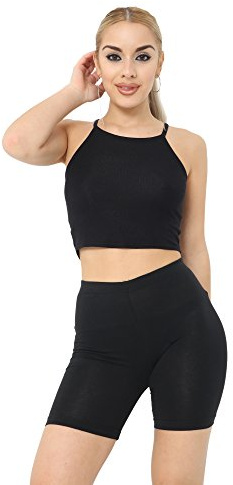 Crazy Chick® Women's Cotton Cycling Shorts - Ladies Yoga Gym Workout Running Cycling Sports Shorts Stretchy 1/2 Length Legging Plus Size 8-30