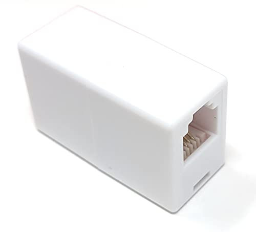 DRUT RJ11 to RJ11 Coupler ADSL DSL (6P4C) Broadband Cable Phone Line Joiner Extender Female to Female Adapter (White)