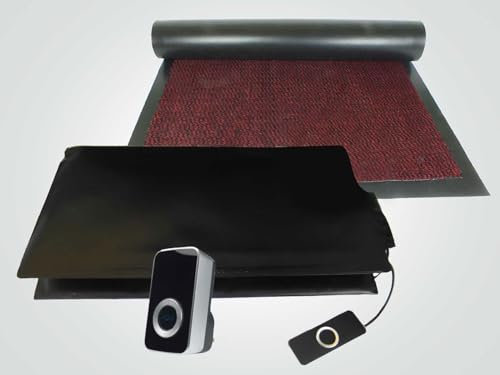 Mat On Guard IP200CM Single EXIT with Cover MAT. Wireless Floor Sensor Pressure Mat Alarm System for The Elderly and Dementia Care with Plug-in Receiver & Cover Mat. (RED)