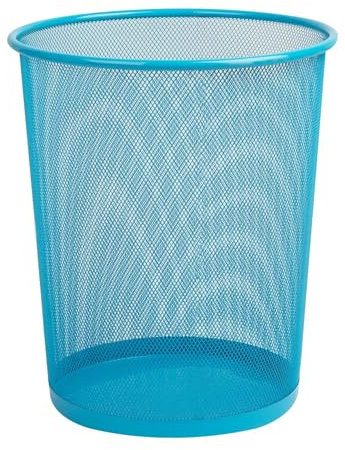 Sinoba Corbeille à papier, poubelle en fil de fer, hauteur 34 cm, 18 l (bleu)
