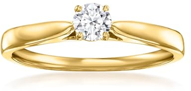 Ross-Simons 0.25 Carat Lab-Grown Diamond Solitaire Ring in 18kt Gold Over Sterling. Size 7