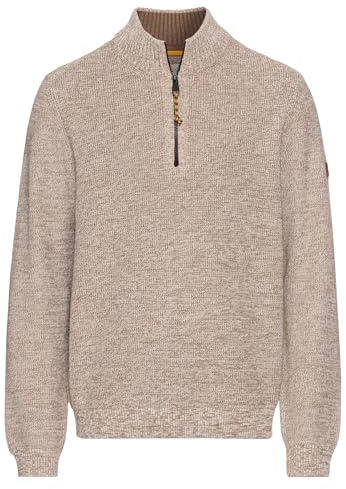 camel active Men's Cotton Blend Knitted Troyer, sand, XX-Large