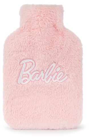 Barbie Womens Hot Water Bottle | Ladies & Girls Furry Heat Pad in Pink | Insulated Plush Loungewear Accessory for Self Care | Doll Movie Toy Merchandise Apparel Gift for Adults and Children