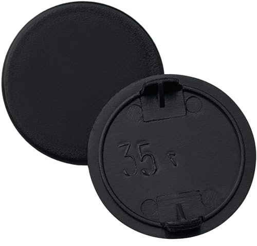 50 PCS 35mm Plastic Hinge Hole Covers Caps for Furnitures (Black)