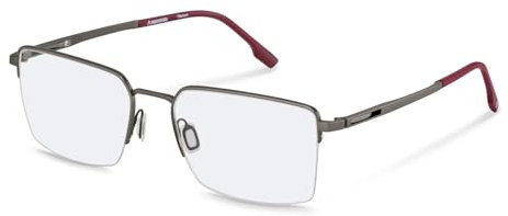 Rodenstock Quadratisch Titan Brillen in Dark Grey, Red für Herren, Brille mit Sehstärke, optional mit Sonnenbrillen tönung oder Blaulichtfilter (Modell R7152)