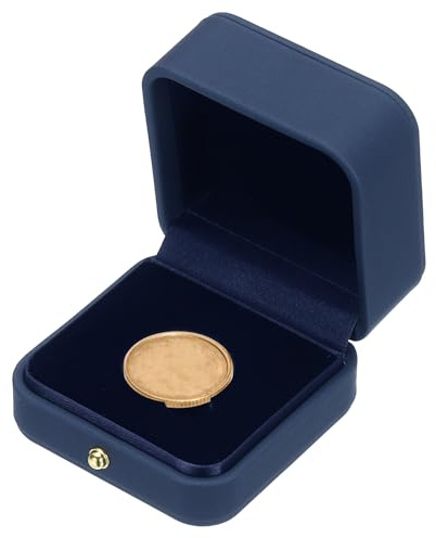 PATIKIL Myntpresentationsdisplaybox myntbox myntfodral med mynthållare passar 30 mm mynt för silver dollarsamlare, blå