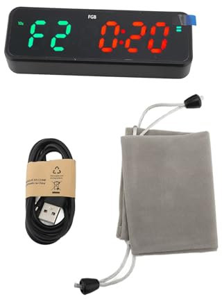 Temporizador de fitness portátil, magnético, recargable, intervalo de entrenamiento, fitness, temporizador digital con cronómetro, imán fuerte, control de volumen para el hogar, garaje, cajas