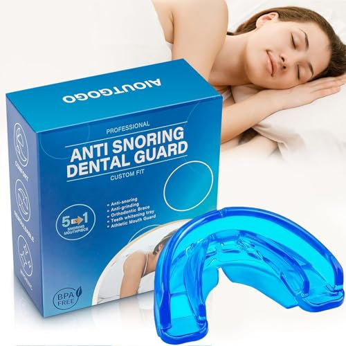 Snoring Aids for Men and Women Anti Snoring Mouthpiece Devices Effective Stop Snoring-Ready to Use Snore Stopper-Soft and Comfortable Reduce Sleep Apnea,Bring Quiet Night,Blue