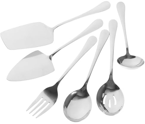 BUGUUYO 6piezas Vajilla De Acero Inoxidable Para Servir Buffet Incluye Tenedores y Utensilios Para Fiestas Aptos Para Lavavajillas Para Uso Casa De Comida