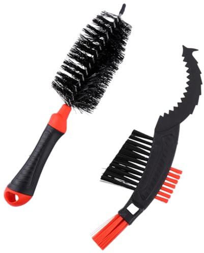 ROMISBABA 2 pièces Brosse de Nettoyage Chaîne Vélo Outil Ergonomique pour Entretien Pignons et Cassette Nettoyage Complet et Facile des