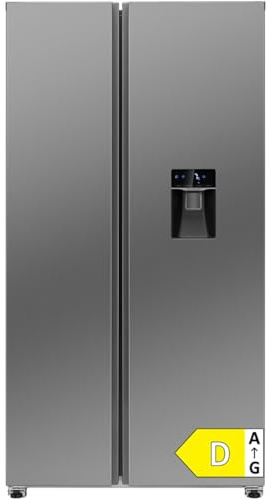 Bomann® Side by Side Kühlschrank | Wasserspender mit Tank | Energieklasse D | 177cm | NoFrost | 5 Jahre Kompressor-Garantie | Kühlschrank mit Gefrierfach | MultiAirflow-System | SBS 7367 inox