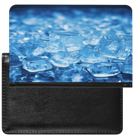 Blue Ice Cube Sfondo Passaporto Titolare Della Copertura Del Raccoglitore Della Copertura Del Raccoglitore Dell'unità di elaborazione Cuoio del