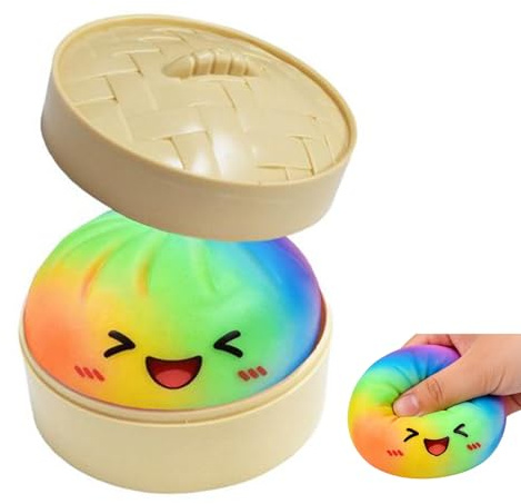 Giganti Glitter Squishys Ravioli Giocattolo, Dumpling Squishys Toy, Squishy Ravioli Pallina Antistress Giocattolo Spremere Bao Bun, Carinis Raviolis Morbidi Spremere Sensoriali Giocattoli Antistress