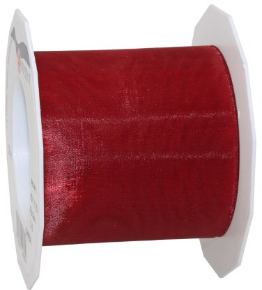 C.E. PATTBERG SHEER Cinta regalo de organza color burdeos, 25 m cinta decorativa para envolver regalos, 72 mm de ancho, cinta para decoración y manualidades versátiles y creativas