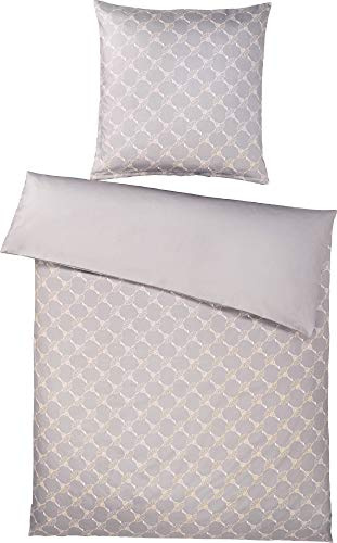 Joop, Mako-Satin-Bettwäsche, Kornblumen-Muster mit nuancierten Farben 135x200 + 1x40x80 sand