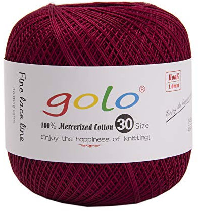 golo Häkelgarn für Handarbeit Häkelgarn Claert weinrot 10-815