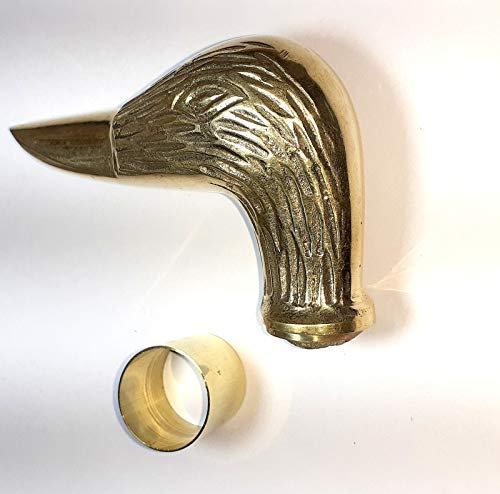 Gehstock aus Holz mit Enten-Design, mit Messinggriff