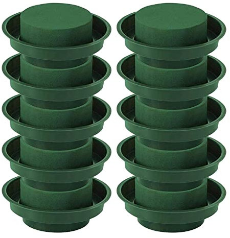 Flower Arrangement Kit Floral Foam, 10 Green Round Floral Foam With Bowl, Green Round Wet Foam, Flower Foam With Bowl Green Flower Foam Flower Arrangement Kit With Tray