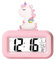 HOAQPPOY Unicorno Sveglia Digitale da Comodino Bambini, Unicorno Bambina, Sveglia Intelligente Bambina con Temperatura Data Snooze, Sveglia Digitale per Bambini,Unicorno Bambina Regalo (rosa2)