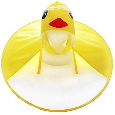 SENIURIS Imperméable pliable en forme de canard pour enfants, chapeau de pluie en forme d'OVNI, cape parapluie (jaune, L)