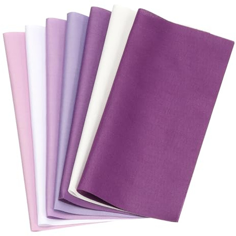PATIKIL Paquetes de Tela de Algodón, 7 Piezas de 50 X 50 Cm Cuadrados de Tela de Color Sólido Precortados para Coser Patchwork Quilting Manualidades Diy, Morado