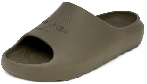 Nautica Men’s Athletic Shower Slides Extra Cushioned Slip-On Sandals for Pool Beach Gym and Casual Wear Ledger Olive Size 9