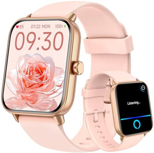 Smartwatch Donna, 1.8 Orologio Smartwatch con Alexa Integrato, Effettua/Risposta Chiamate, Fitness Tracker con Contapassi SpO2 Sonno Cardiofrequenzimetro, 110+ Sportive, IP68 per Android iOS - Rosa