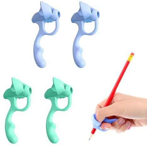 THQAE 4 Pcs impugnatura matita bambini, Impugnatura Matita bambini, impugnatura penna, pencil grips,Aiuto Scrittura Strumento Correzione Della Postura per Bambini Adulti(Rosa)