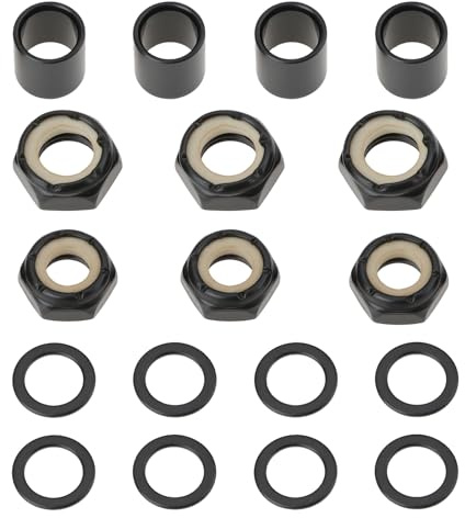 SG Store 18Pcs M8 Imperial Skateboard Bushings Axle Set Compatible with Bones Hardcore Black