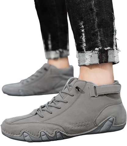 Nuqqichongtian Zapatos descalzos para hombre, zapatos para mujer, resistentes al agua, zapatos descalzos, senderismo, zapatos descalzos para hombre, zapatos descalzos de piel, impermeables, color gris