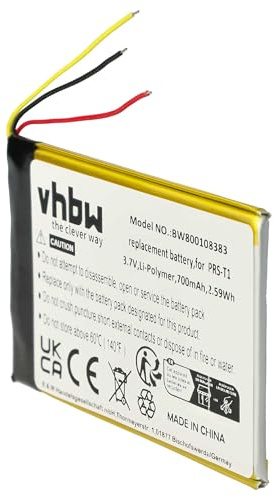 vhbw Akku kompatibel mit Sony Portable Reader PRS-T2, PRS-T1 eBook Reader (700 mAh, 3,7 V, Li-Polymer)